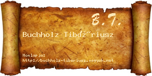 Buchholz Tibériusz névjegykártya